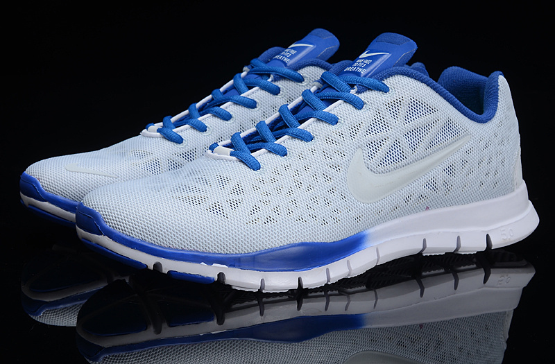 Hot Nike Free5.0 Men Shoes White/Blue